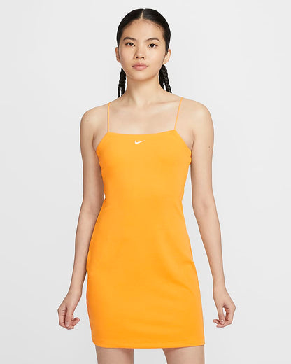 Nike Sportswear Chill Knit Women's tight ribbed suspender dress Orange