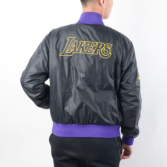 Nike NBA Los Angeles Lakers Basketball Sports Logo Jacket Purple