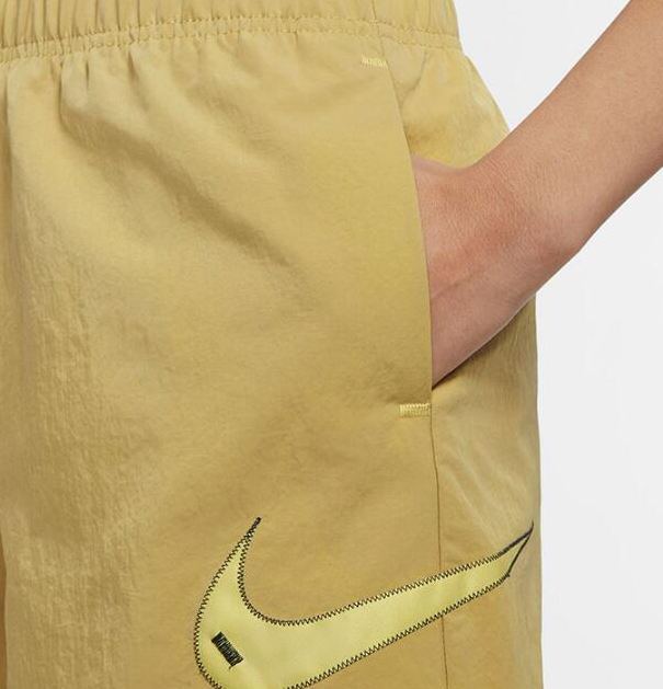 NIKE shorts SPORTSWEAR SWOOSH mustard yellow large LOGO