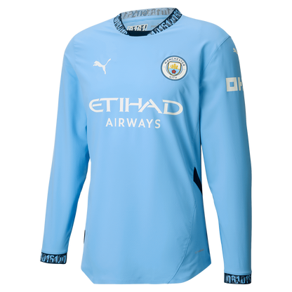 Manchester City Authentic Home Long Sleeve Jersey 2024/25