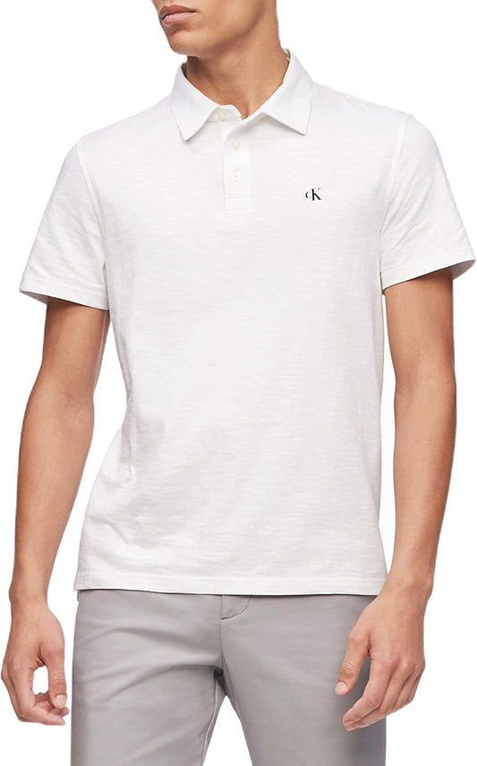 Calvin Klein Men's Smooth Cotton Monogram Logo Polo Shirt