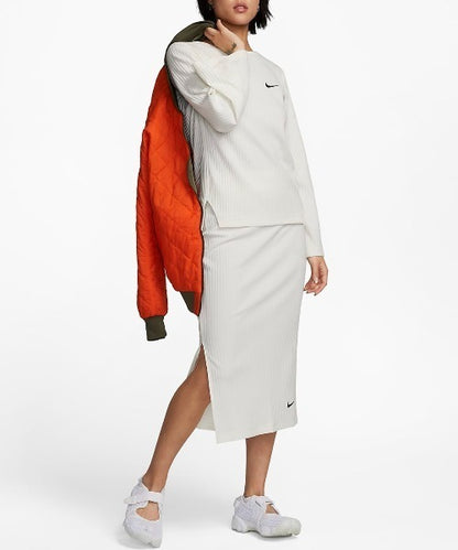 NIKE WOMENS NSW RIB JERSEY SKIRT White