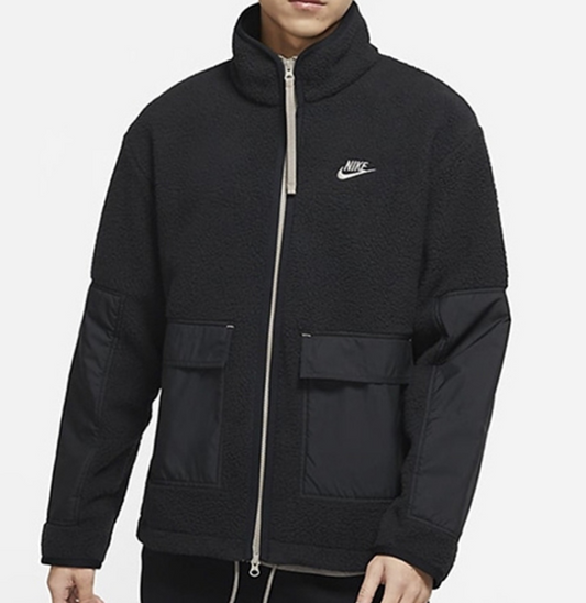 Nike SS22 Full-length zipper Cardigan Fleece Jacket Black