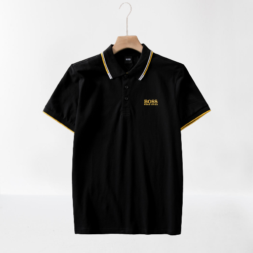 Hugo Boss Polo Black shirt with gold lettering
