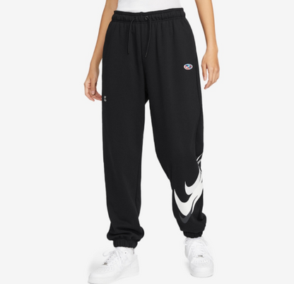 Nike Pants JDI Leap High Pants Women's Black White Casual Loose Cotton Pants