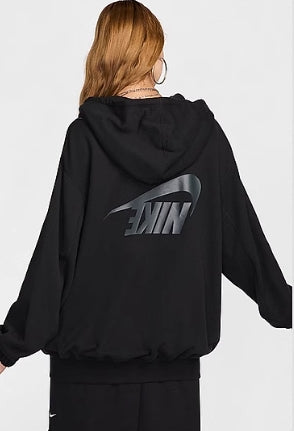 nike women's sports training casual hooded jacket BLACK