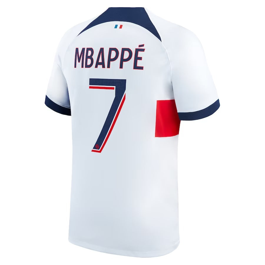 Paris Saint-Germain Nike Away Stadium Shirt 2023-24 with Mbappé 7 printing