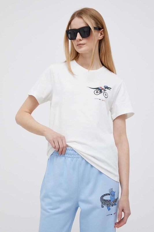 Lacoste cotton T-shirt Lacoste x Netflix
white color