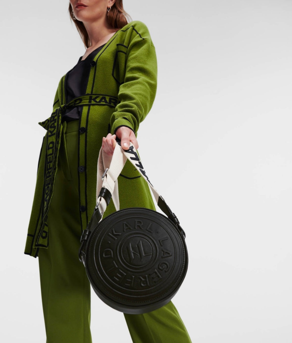 Karl Lagerfeld K/circle Embossed Logo Round Crossbody Bag Woman