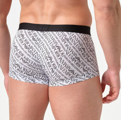 Emporio Armani Men's All Over Logo Elastic Band Trunk 3 Pcs