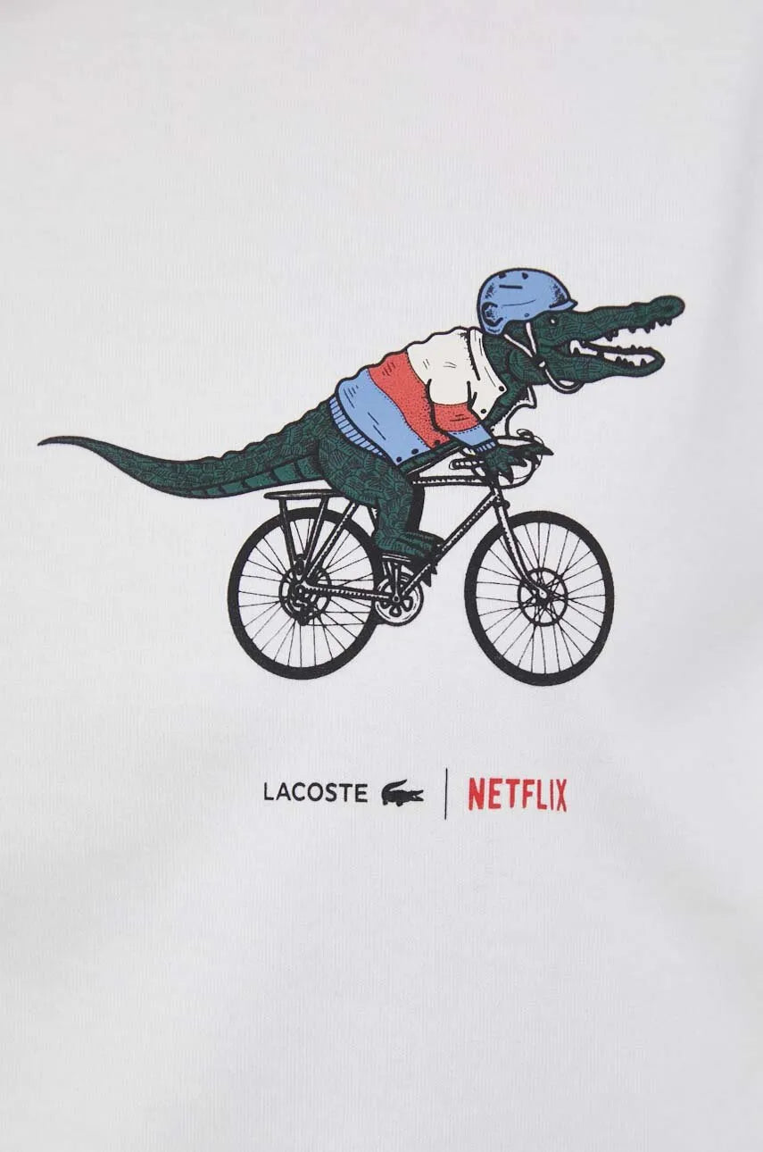 Lacoste cotton T-shirt Lacoste x Netflix
white color