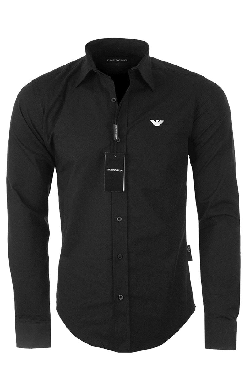 EMPORIO ARMANI SHIRT SLIM FIT LONG SLEEVE BLACK