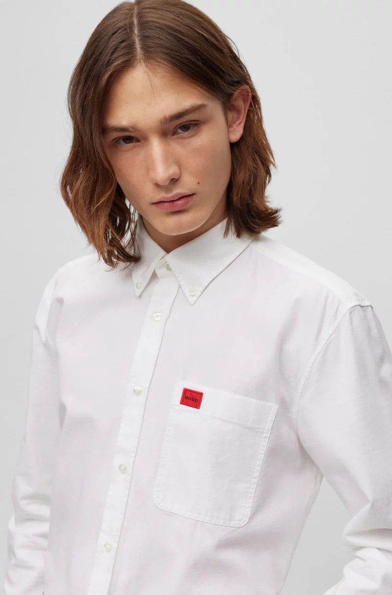 HUGO BUTTON-DOWN SLIM-FIT SHIRT IN OXFORD COTTON