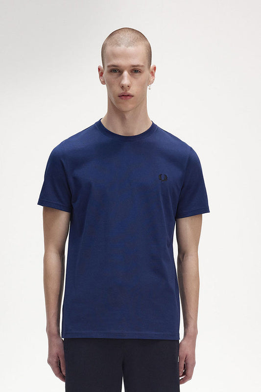 Fred Perry Glitch Laurel Wreath Graphic T-shirt Navy