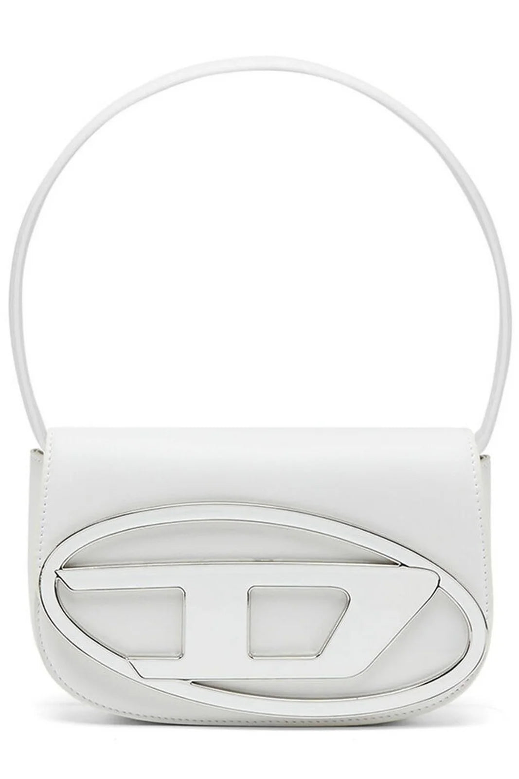 Diesel 1Dr Logo Plaque Shoulder BagWhite