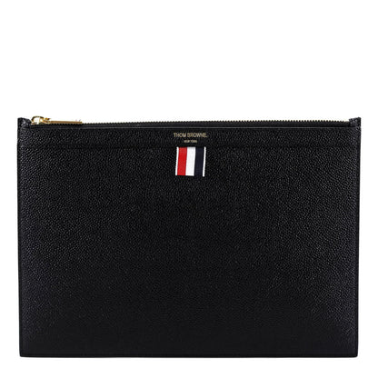 Thom Browne Logo Printed Zipped Clutch Bag