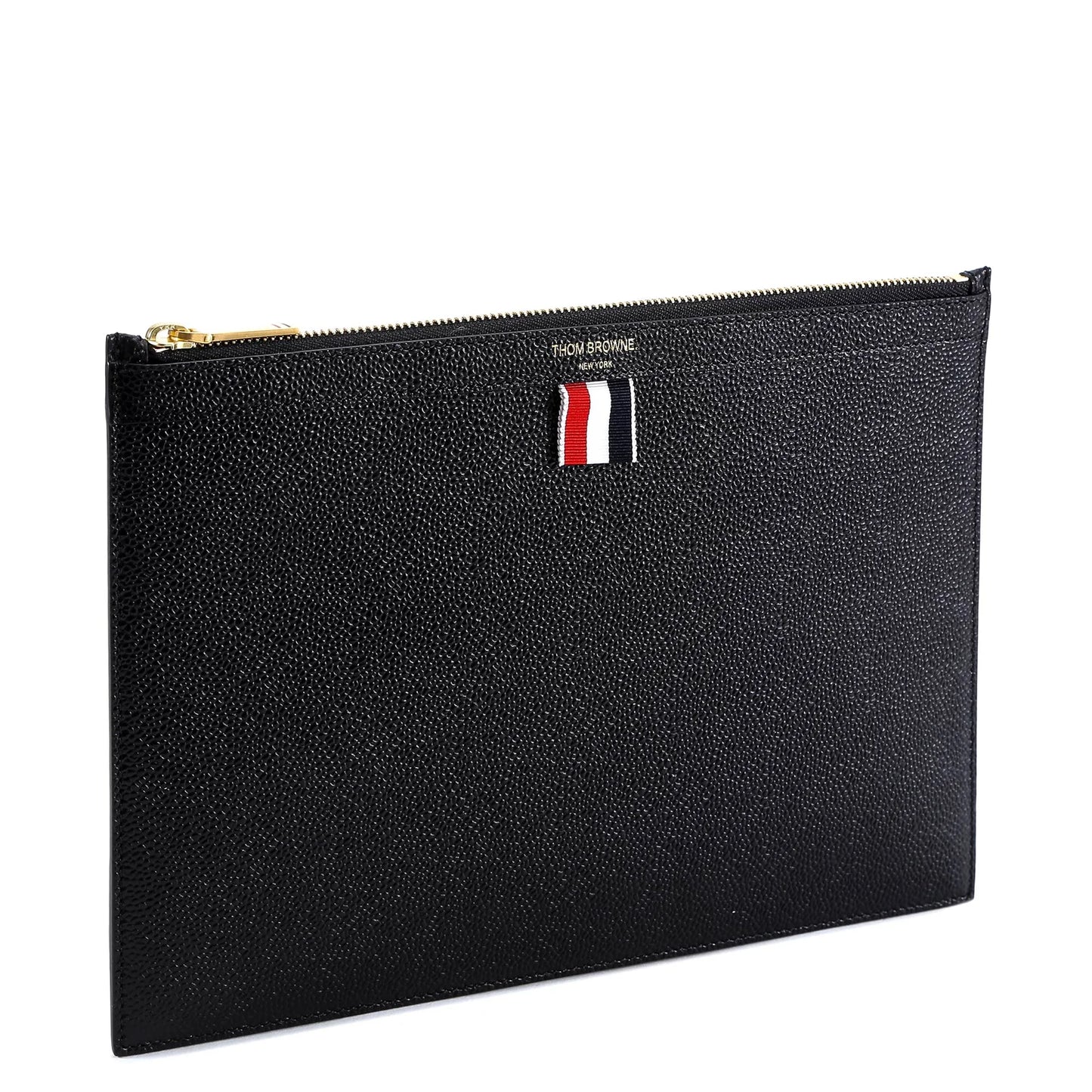 Thom Browne Logo Printed Zipped Clutch Bag