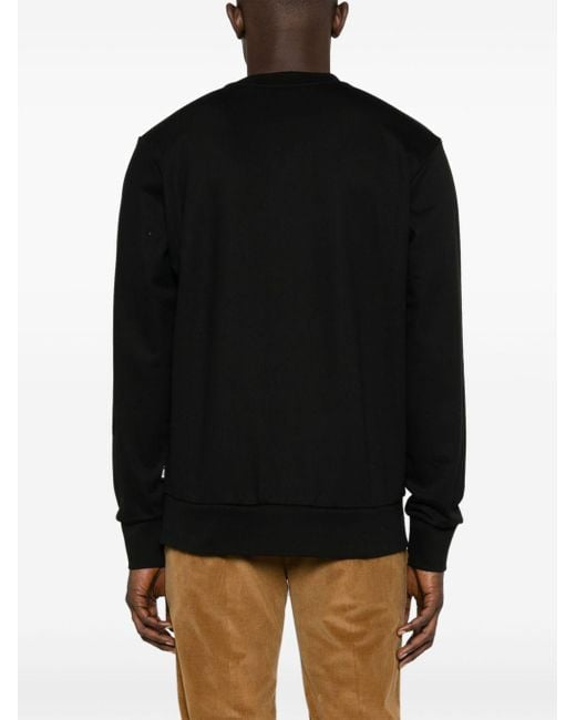 HUGO stripe-detail cotton sweatshirt BLACK