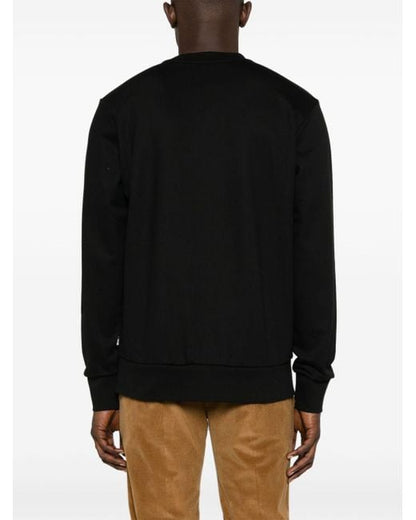 HUGO stripe-detail cotton sweatshirt BLACK