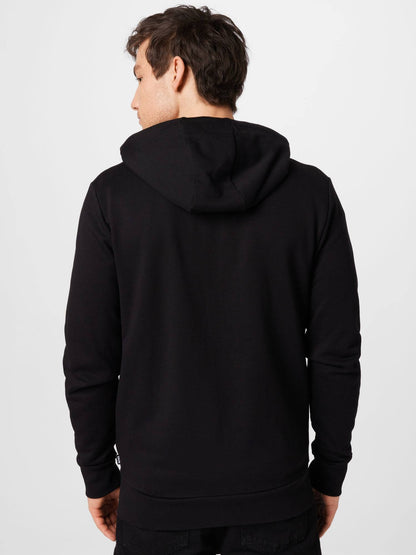 BOSS Mens Seeger 92 Organic-cotton hooded sweatshirt with rubber-print logo Black