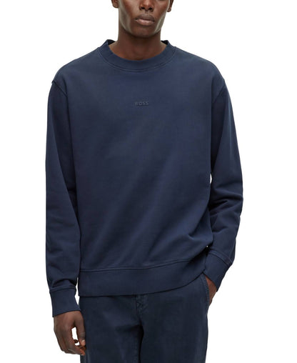 CREW-NECK SWEATSHIRT IN FRENCH TERRY WITH LAYERED LOGO