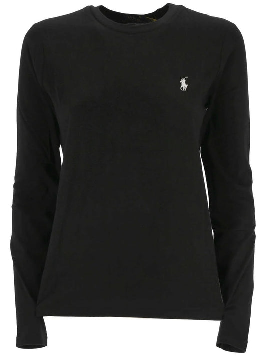Polo Ralph Lauren Logo Embroidered Crewneck T-Shirt Black