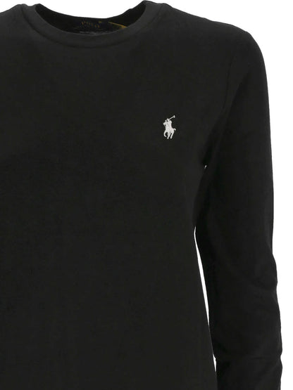 Polo Ralph Lauren Logo Embroidered Crewneck T-Shirt Black