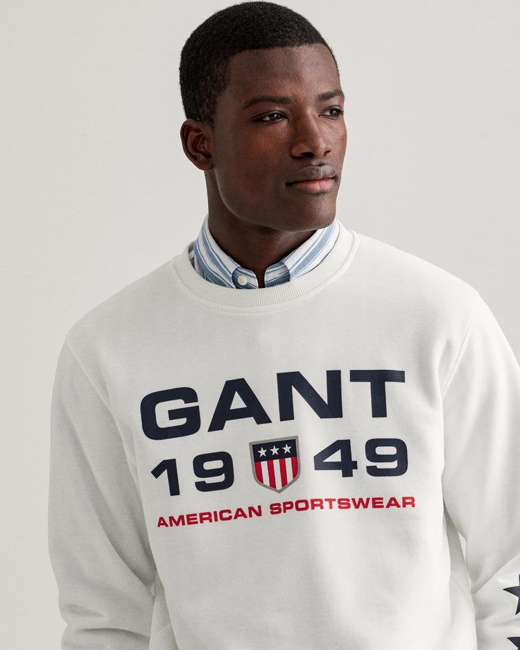 GANT Men's Retro Shield Crew Neck Sweatshirt