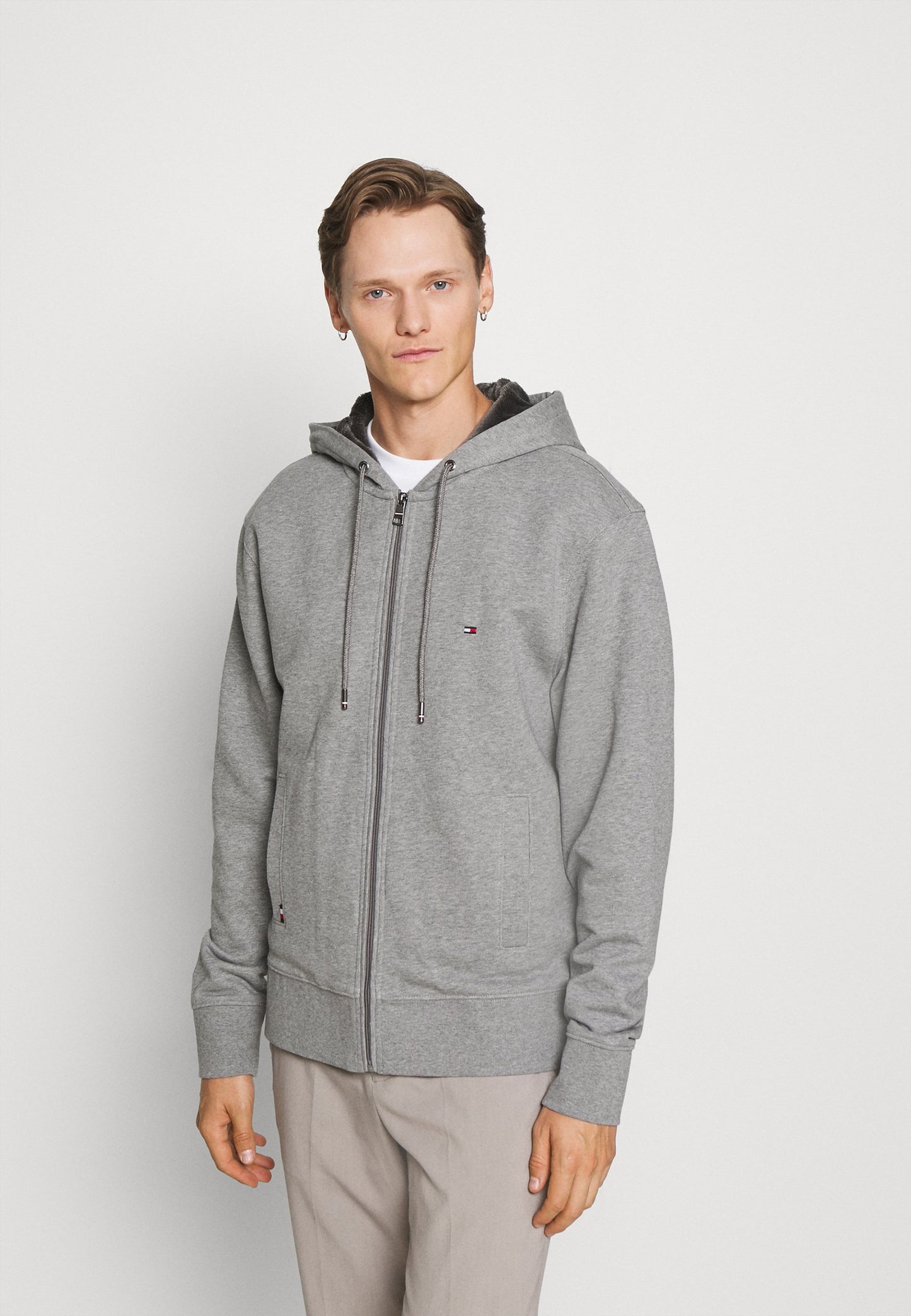 TOMMY HILFIGER ESSENTIAL ZIP HOODIE Grey