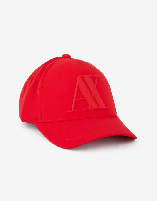 Rubberised logo baseball cap Red