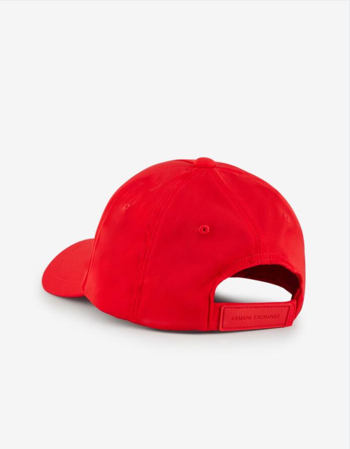 Rubberised logo baseball cap Red