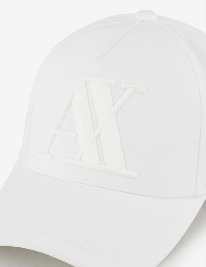 Rubberised logo baseball cap White