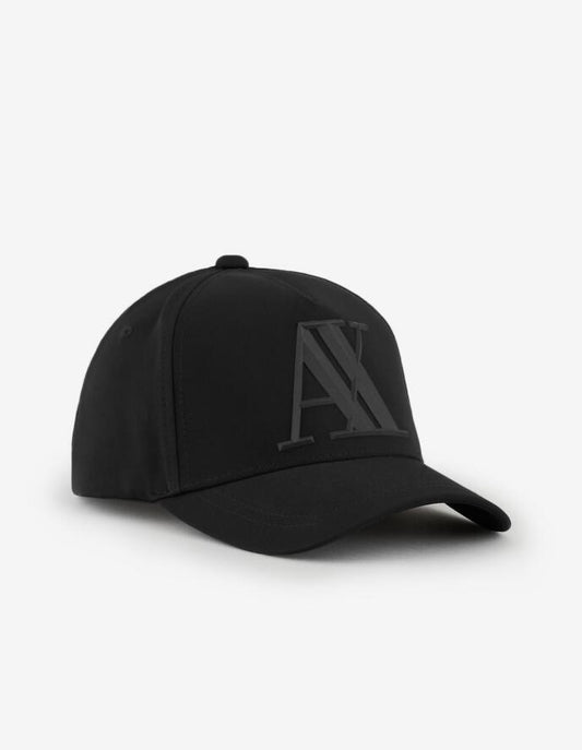 Rubberised logo baseball cap Black