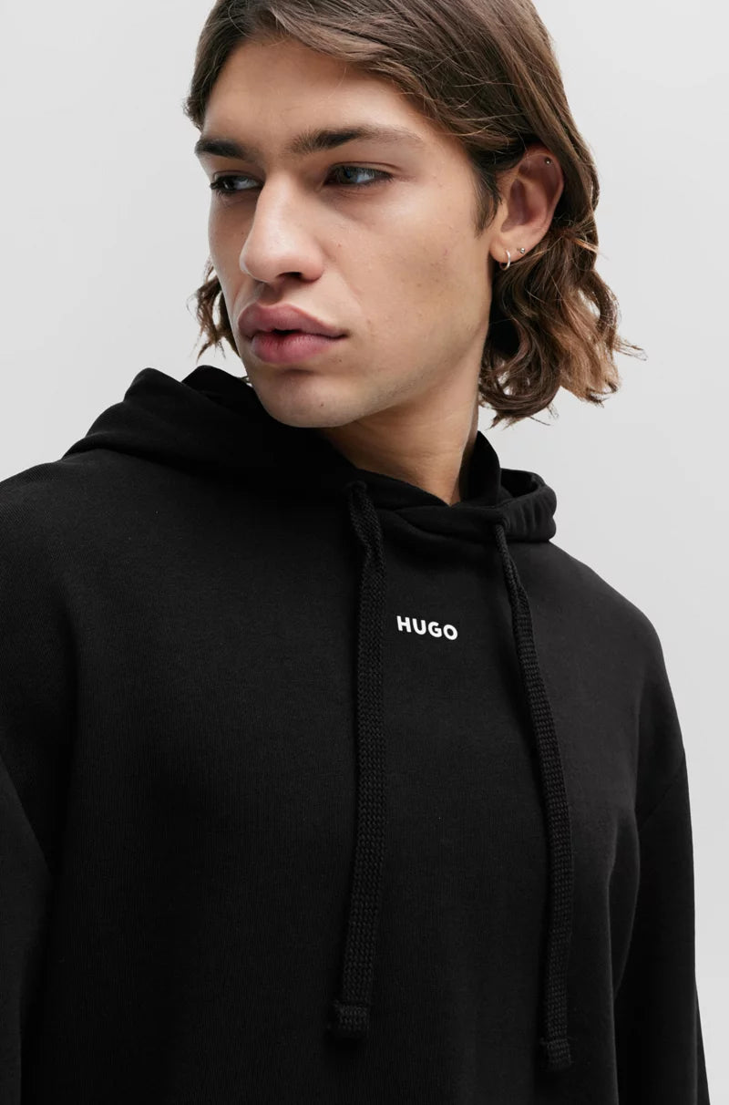 RELAXED-FIT COTTON HOODIE WITH CONTRAST LOGO