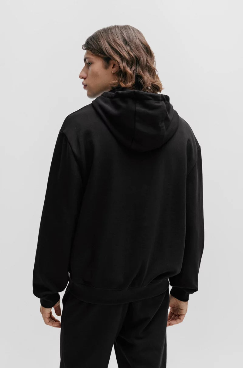 RELAXED-FIT COTTON HOODIE WITH CONTRAST LOGO