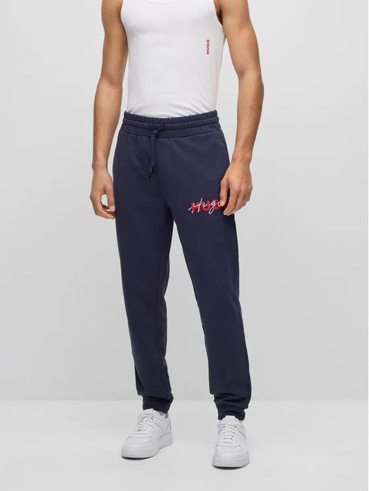 HUGO Spodnie dresowe Combined Granatowy Regular Fit