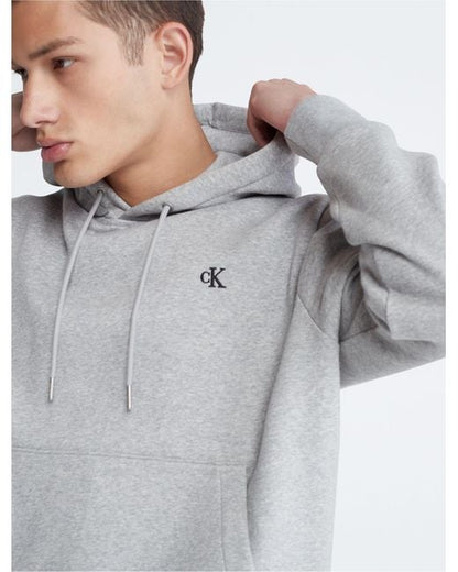 Calvin Klein Men's Black Archive Logo Fleece Drawstring Hoodie