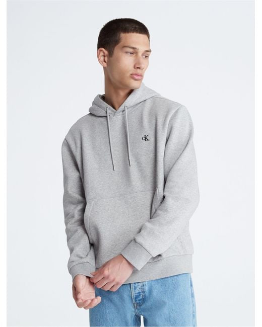 Calvin Klein Men's Black Archive Logo Fleece Drawstring Hoodie