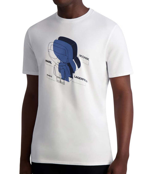 Karl Lagerfeld White 2D Karl Character Graphic T-Shirt