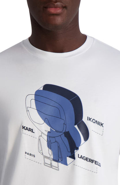 Karl Lagerfeld White 2D Karl Character Graphic T-Shirt