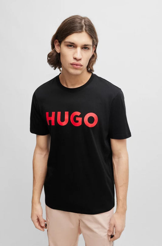 COTTON-JERSEY REGULAR-FIT T-SHIRT WITH LOGO PRINT Black