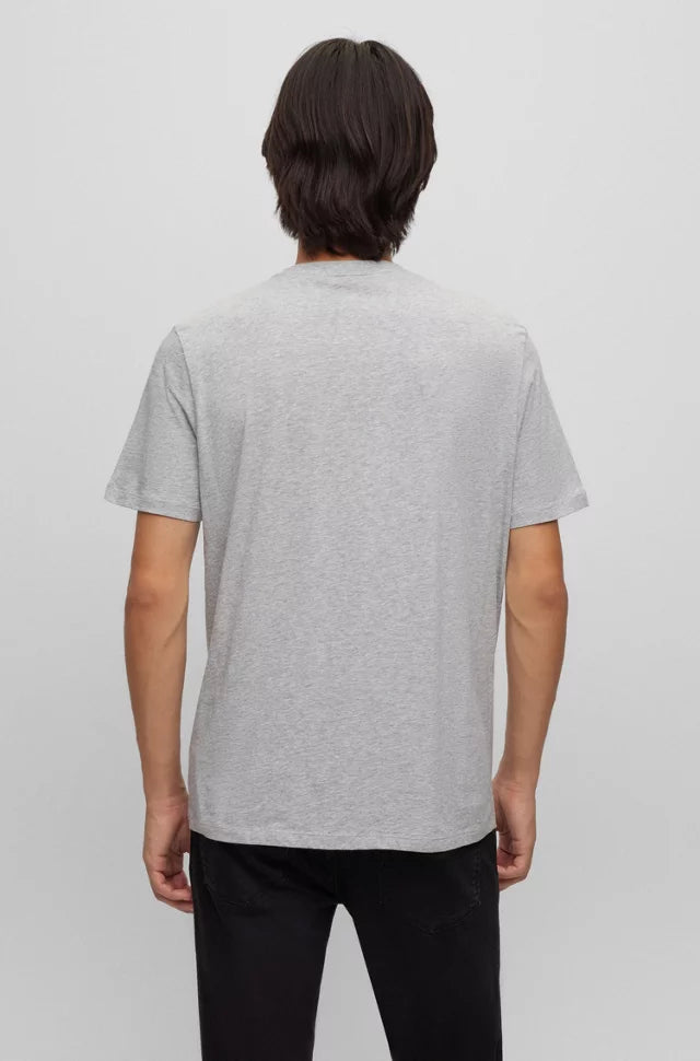 COTTON-JERSEY REGULAR-FIT T-SHIRT WITH LOGO PRINT Grey