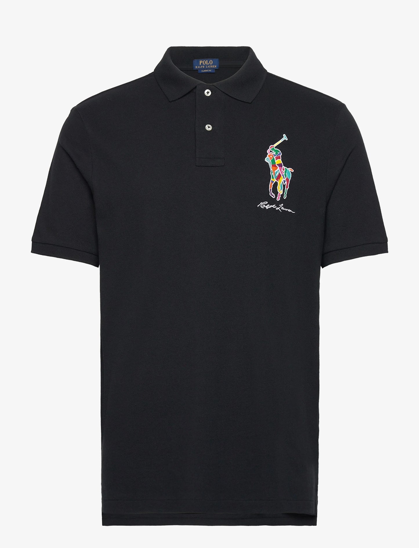 Polo Ralph Lauren Men's White Custom Slim-fit Cotton Polo Shirt Black