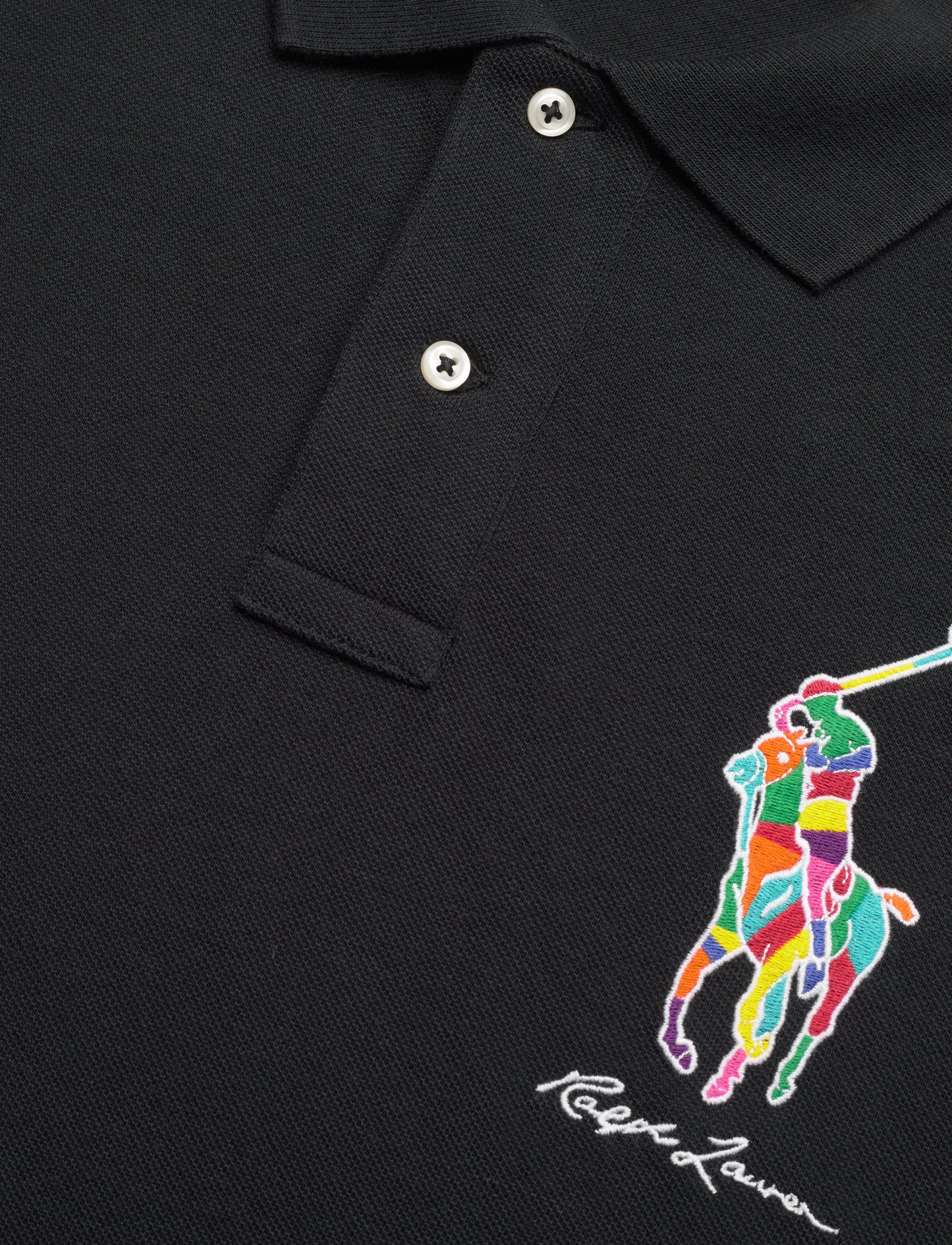 Polo Ralph Lauren Men's White Custom Slim-fit Cotton Polo Shirt Black