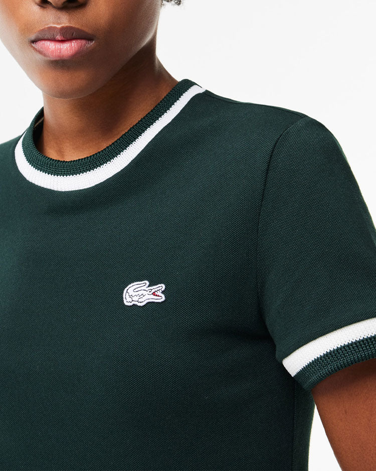 Lacoste women's T-shirt in stretch cotton Green