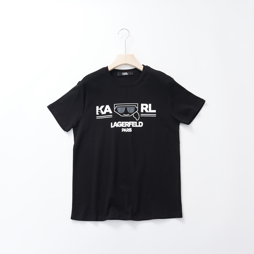 KARL LAGERFELD PARIS Black Kocktai Logo With Matte Sunglasses T-shirt