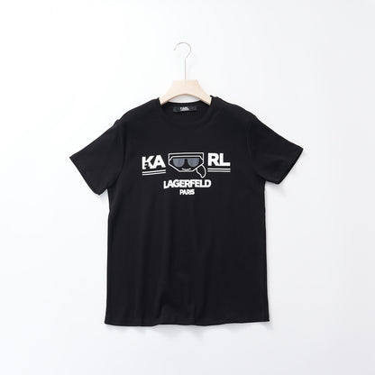 KARL LAGERFELD PARIS Black Kocktai Logo With Matte Sunglasses T-shirt