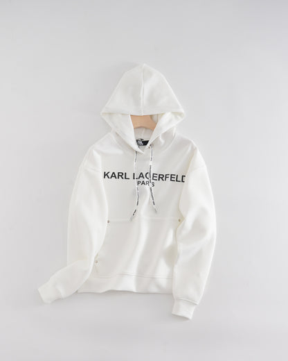 KARL LAGERFELD Paris White Hoodie With Jogger Set