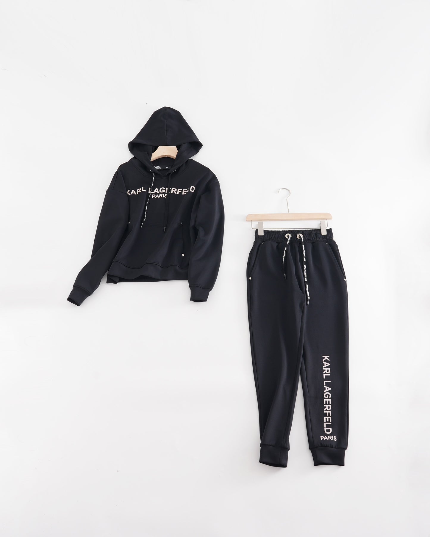 KARL LAGERFELD Paris Black Hoodie With Jogger Set