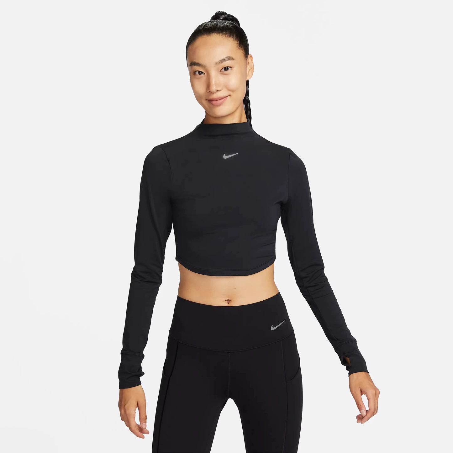 Nike DRI-FITONELUXE women's training sports quick-drying long-sleeved high-waisted T-shirt FB5277-010